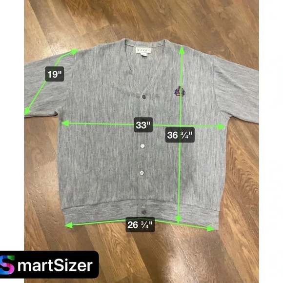 Izod Vintage Cardigan Mens XXL Gray Sweater Made In USA Logo Front - Picture 7 of 10